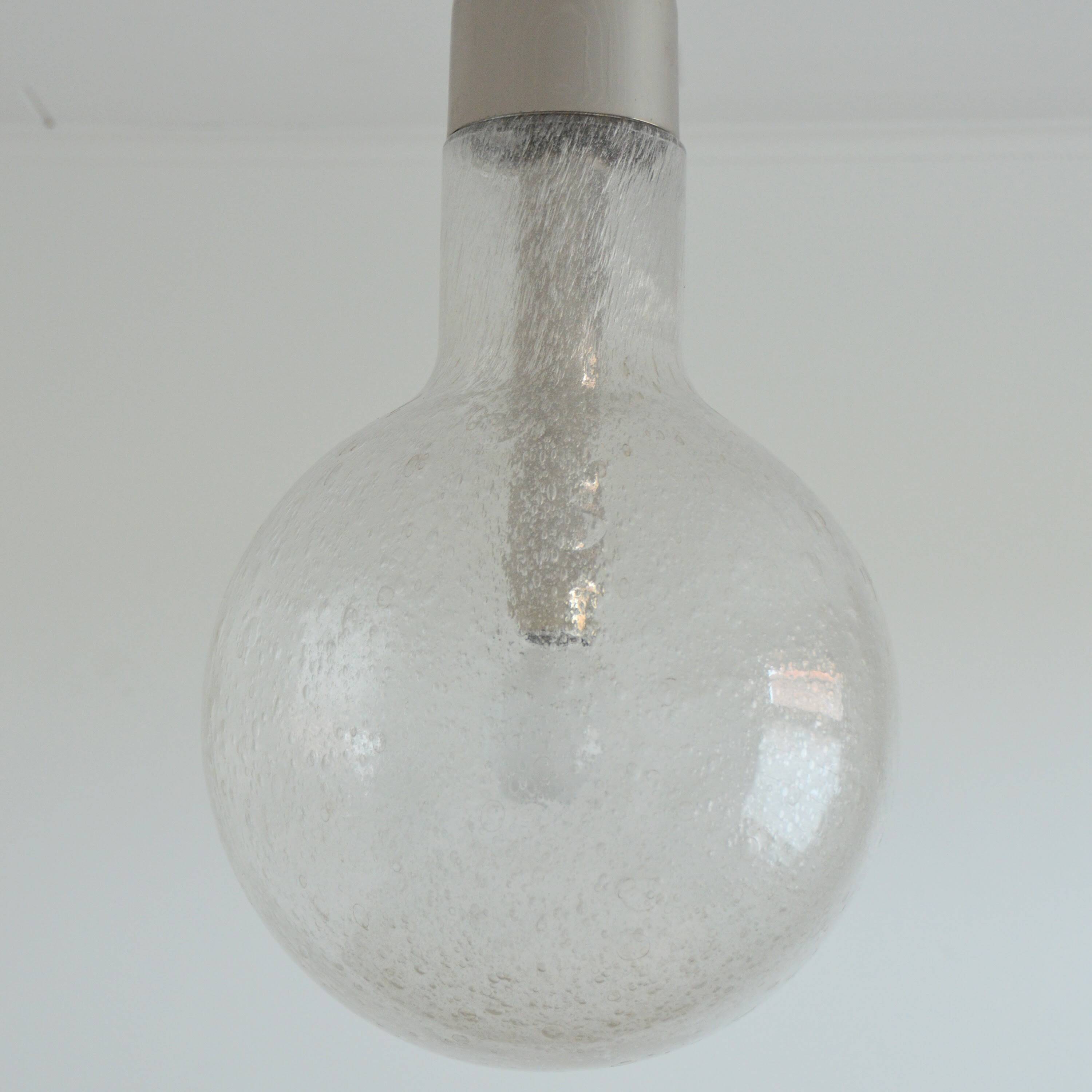 Vintage 1970s Peill and Putzler bubble glass pendant light