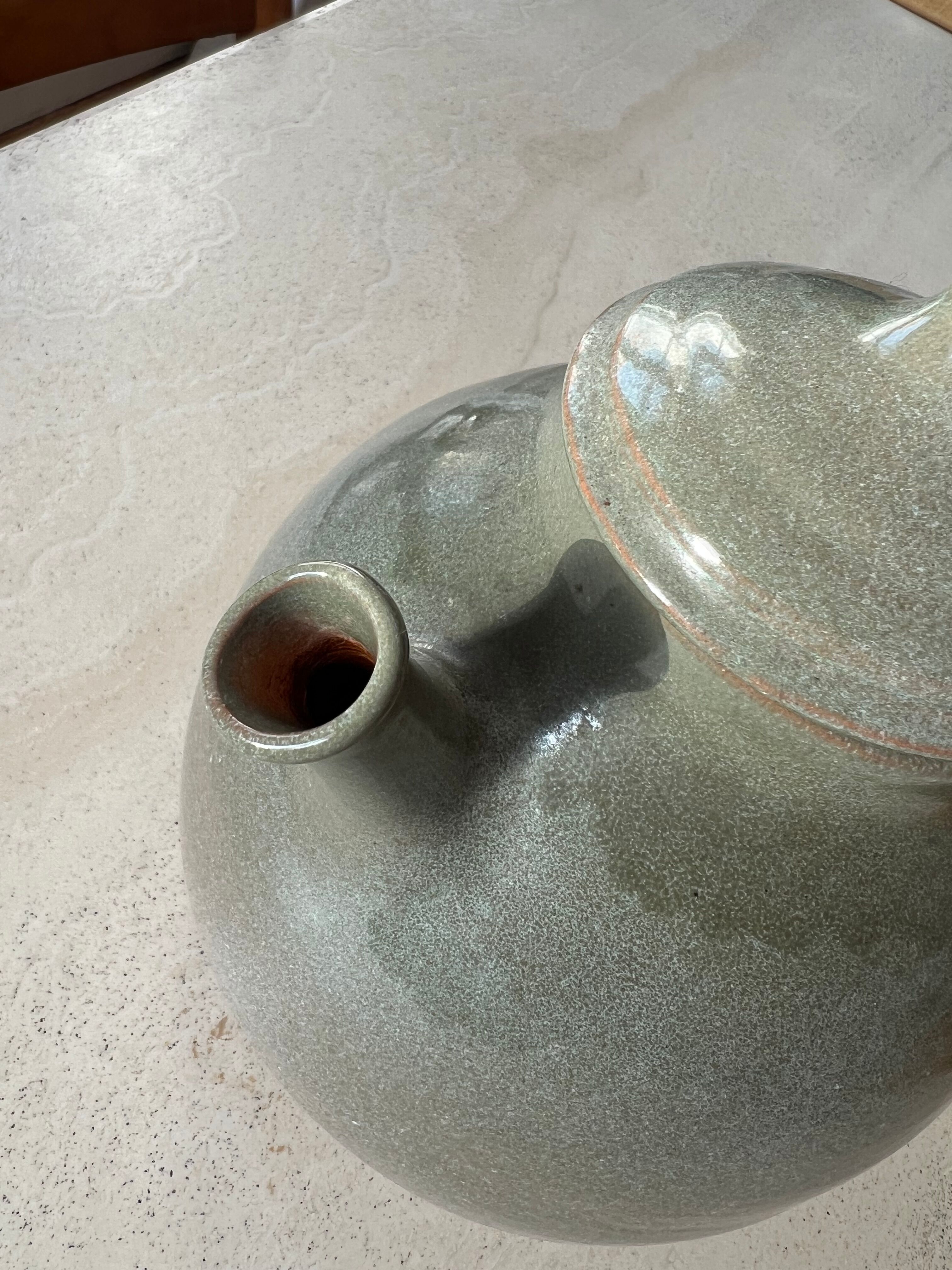 Handmade pottery stoneware teapot