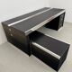 Guido Faleschini For Mariani, L-shaped Leather and Steel Desk, Italy 1970s