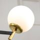 Mid-century italian brass and opaline chandelier