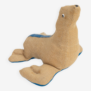 Vintage baby seal therapeutic toy by Renate Müller for H. Josef Leven, Sonneberg, 1970s