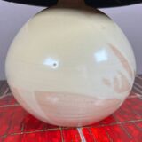 Original vintage ceramic and leather lamp