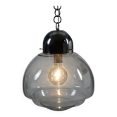 1960s vintage suspension in chrome metal and glass, Italy