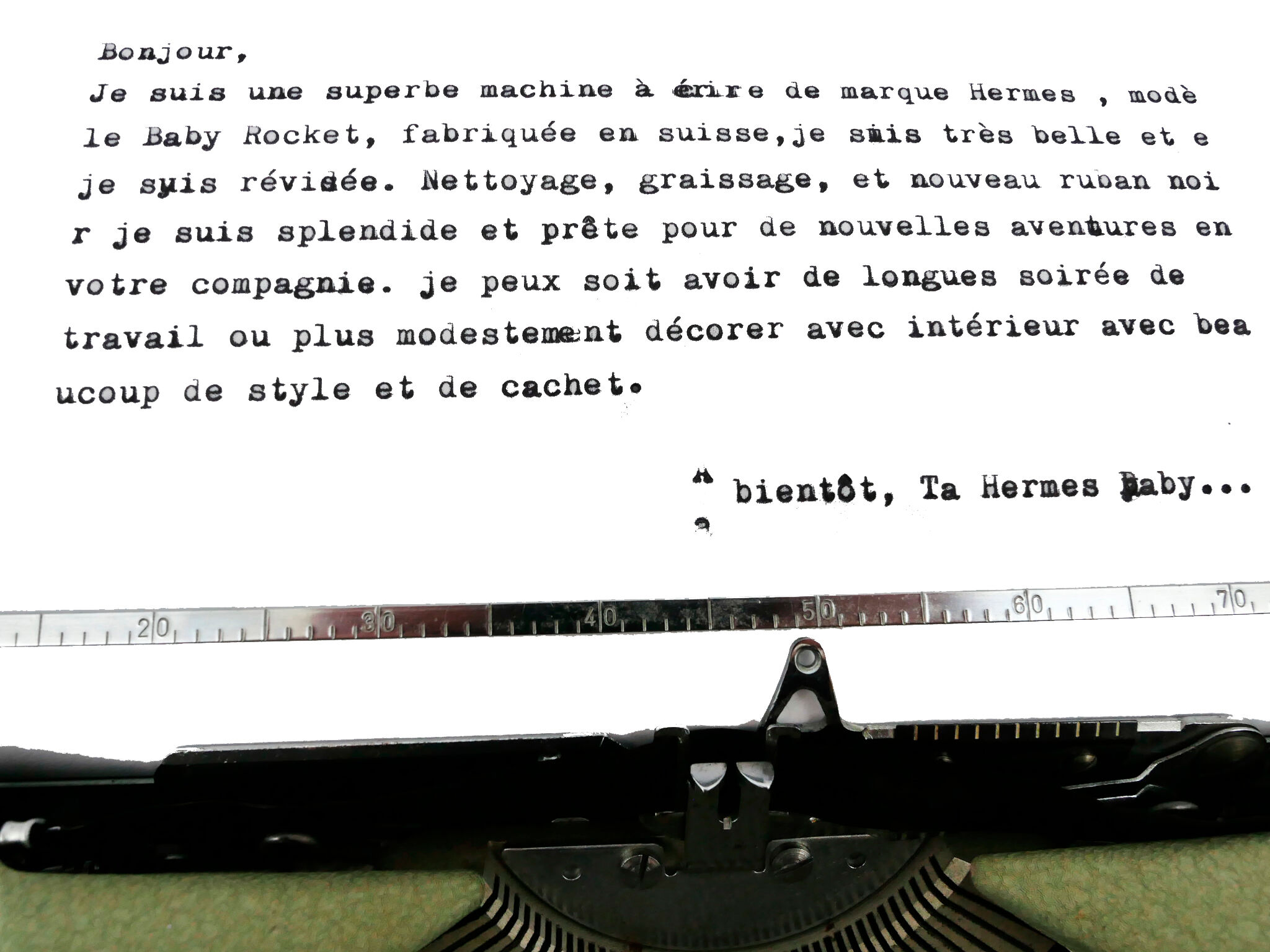 Hermes Baby green sage typewriter