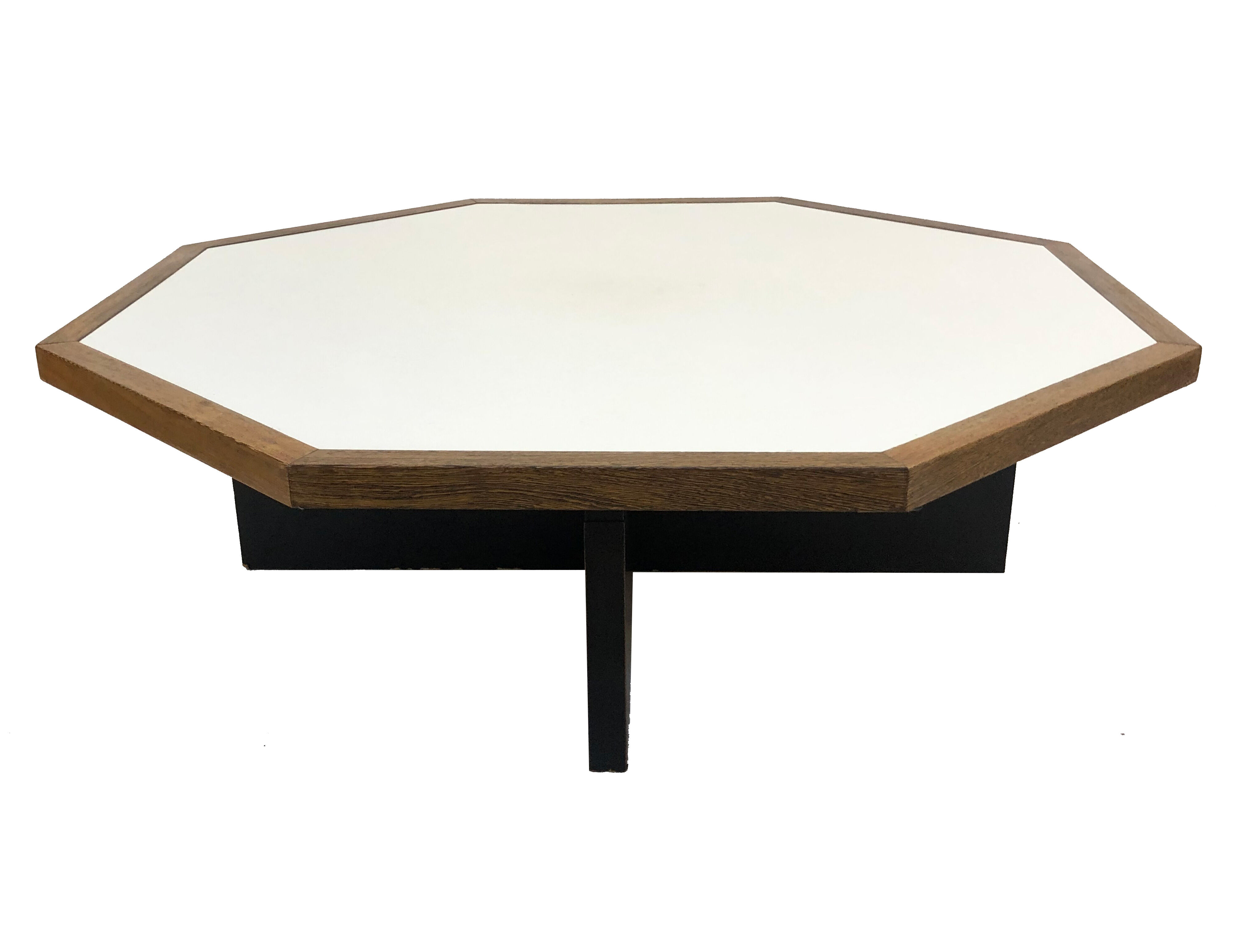 Vintage coffee table wenge hexagon 1960