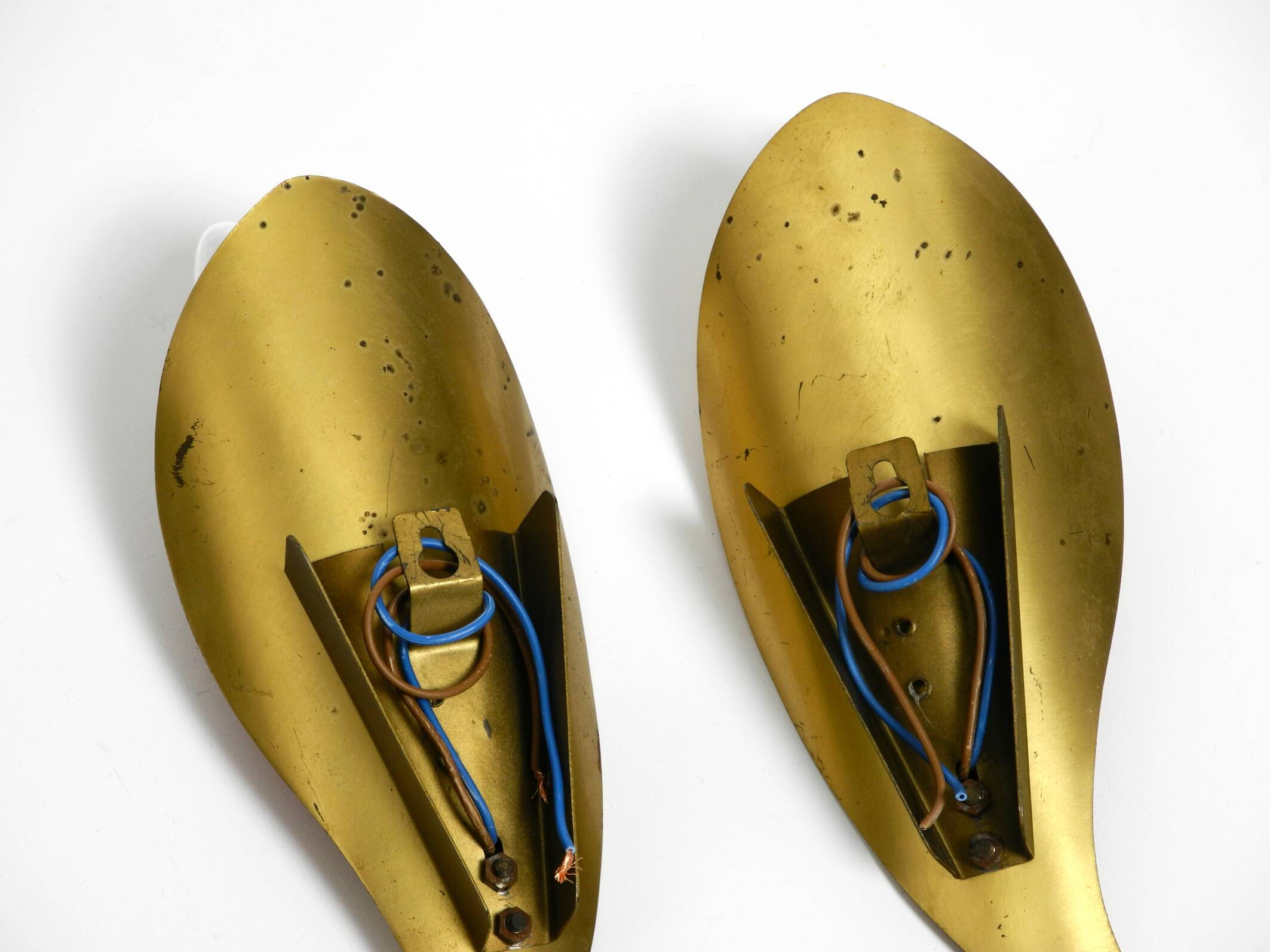 Two original Mid Century Modern brass sconces