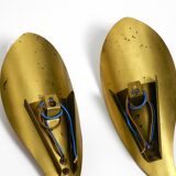 Two original Mid Century Modern brass sconces