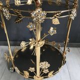 Table d'Appoint Vintage Desserte Pierres de Verre Fumé