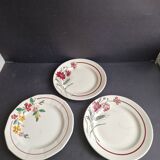 Lot de 3 assiettes à dessert anciennes Sarreguemines