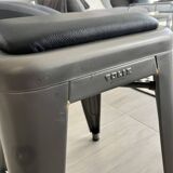 chaise TOLIX  inox et cuir