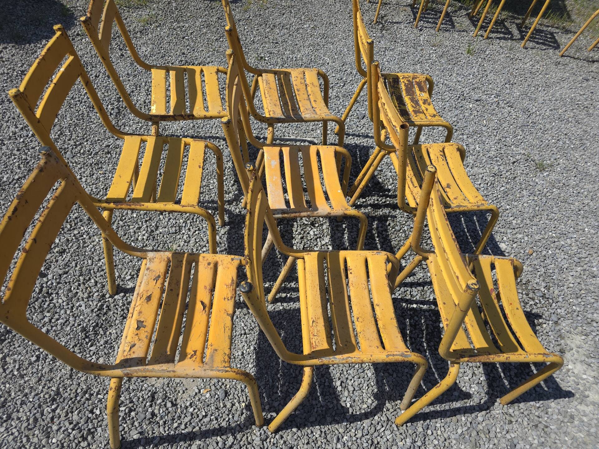Vintage iron bistro chairs x 9