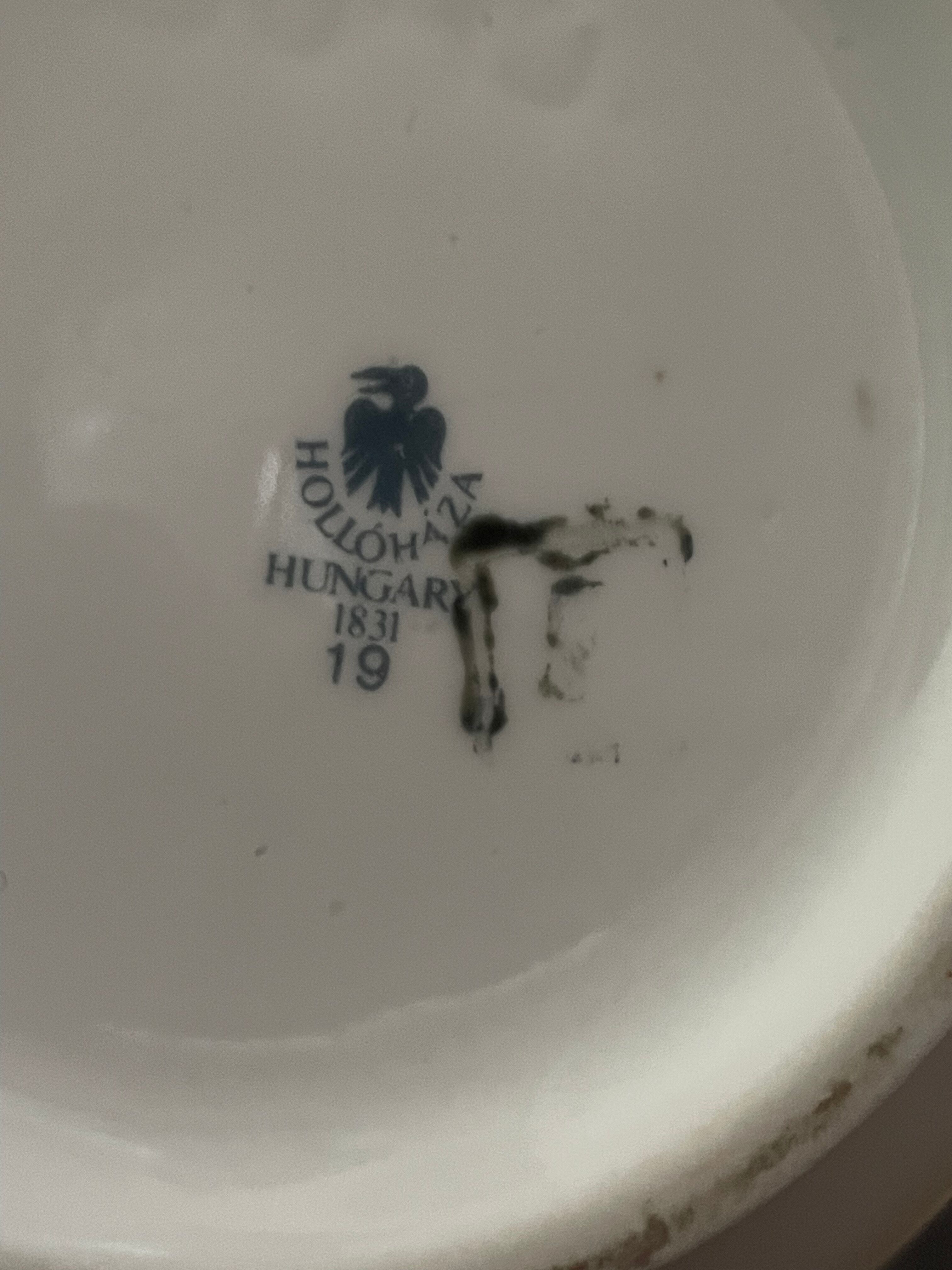 Large Hollohàza porcelain vase with floral motifs