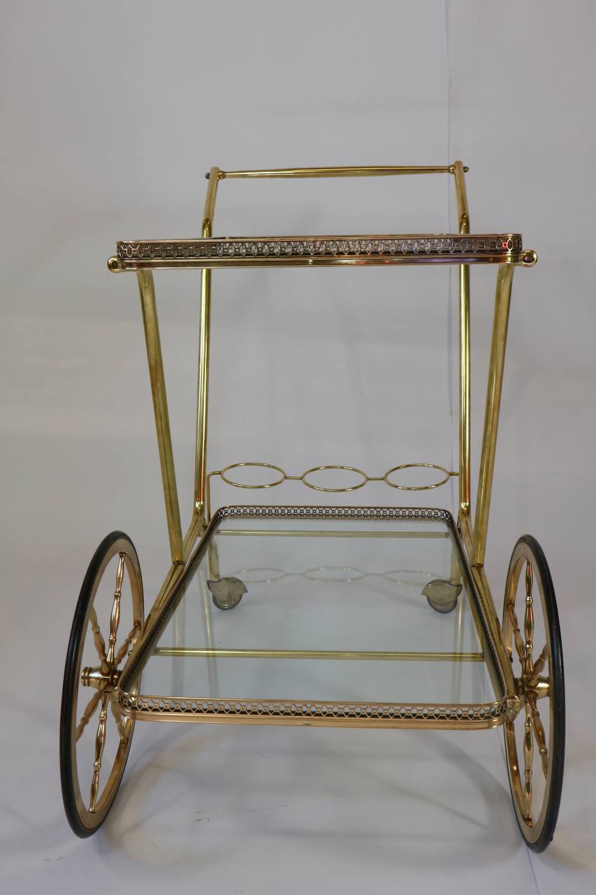 Elegant food trolley - brass - vintage.