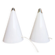 Paire de lampes teepee en verre blanc