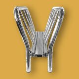 Vintage chrome-plated metal magazine rack – 1970s