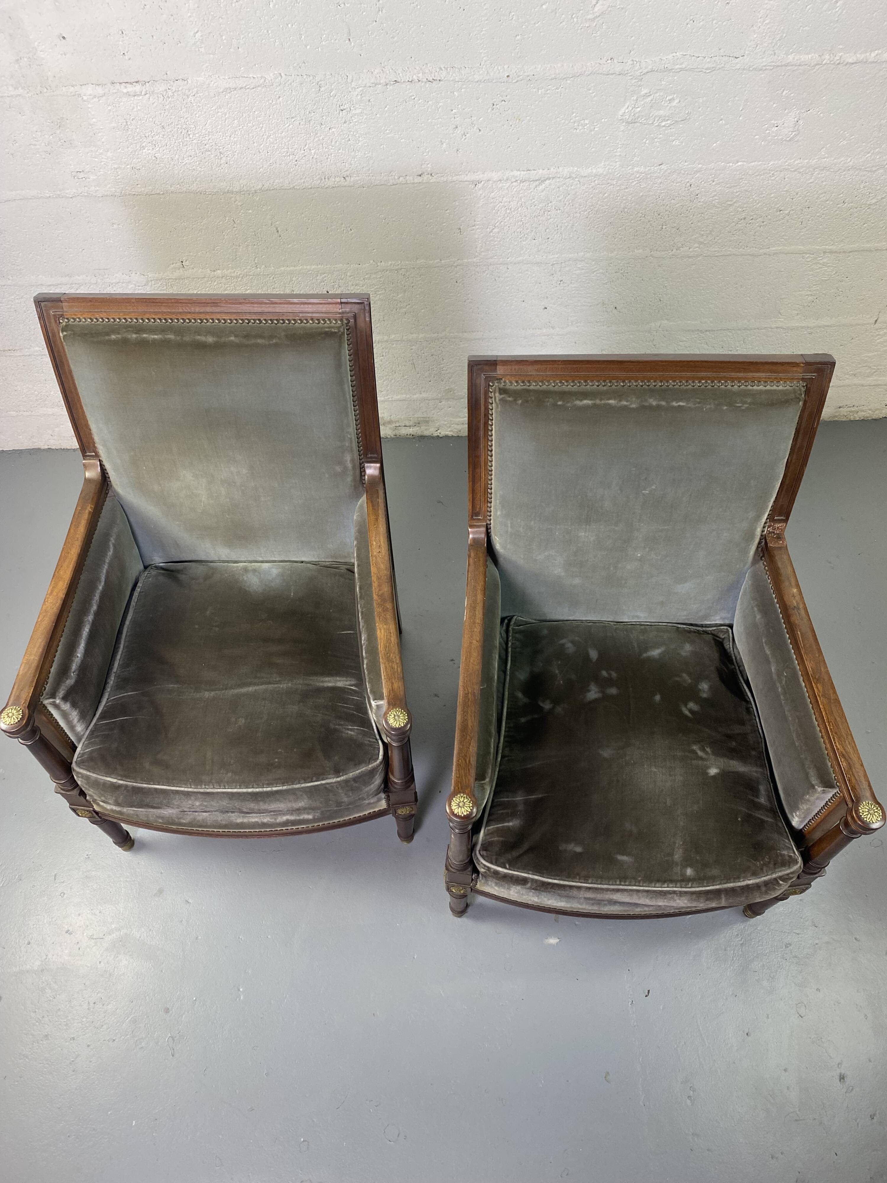 Pair of Empire armchairs