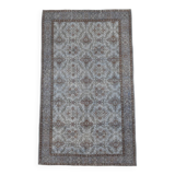 6x10 Rug For Living Room Bordered Blue Turkish Vintage Area Rug, 184x301Cm SK 1512