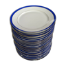 24 flat plates in Limoges porcelain, bleu de four, ø 23,3 cm