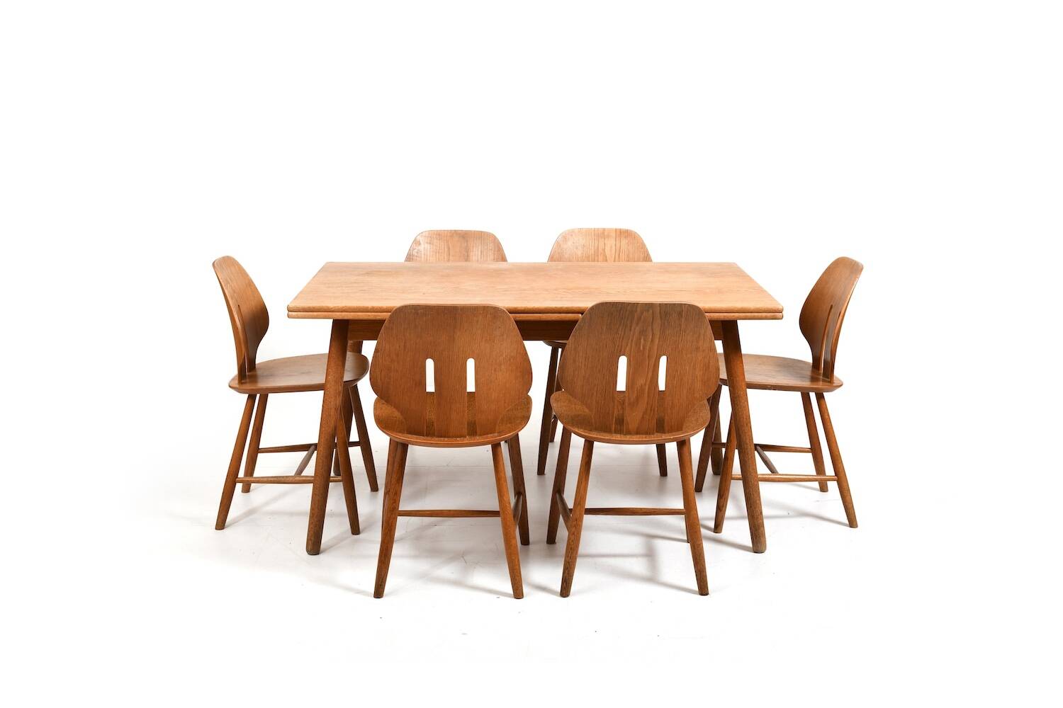 Fdb møbler dining room set consisting of 6 chairs by ejvind a.