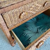Vintage rattan chest of drawers