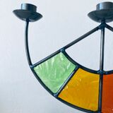 Bougeoir vitraux colorés