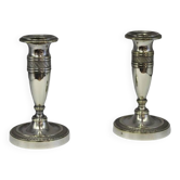 Pair of silver metal candlesticks xxth
