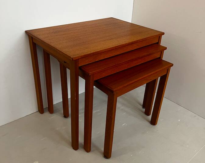 Danish nesting tables in vintage teak.