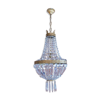 Lustre montgolfière pampilles 1 feux