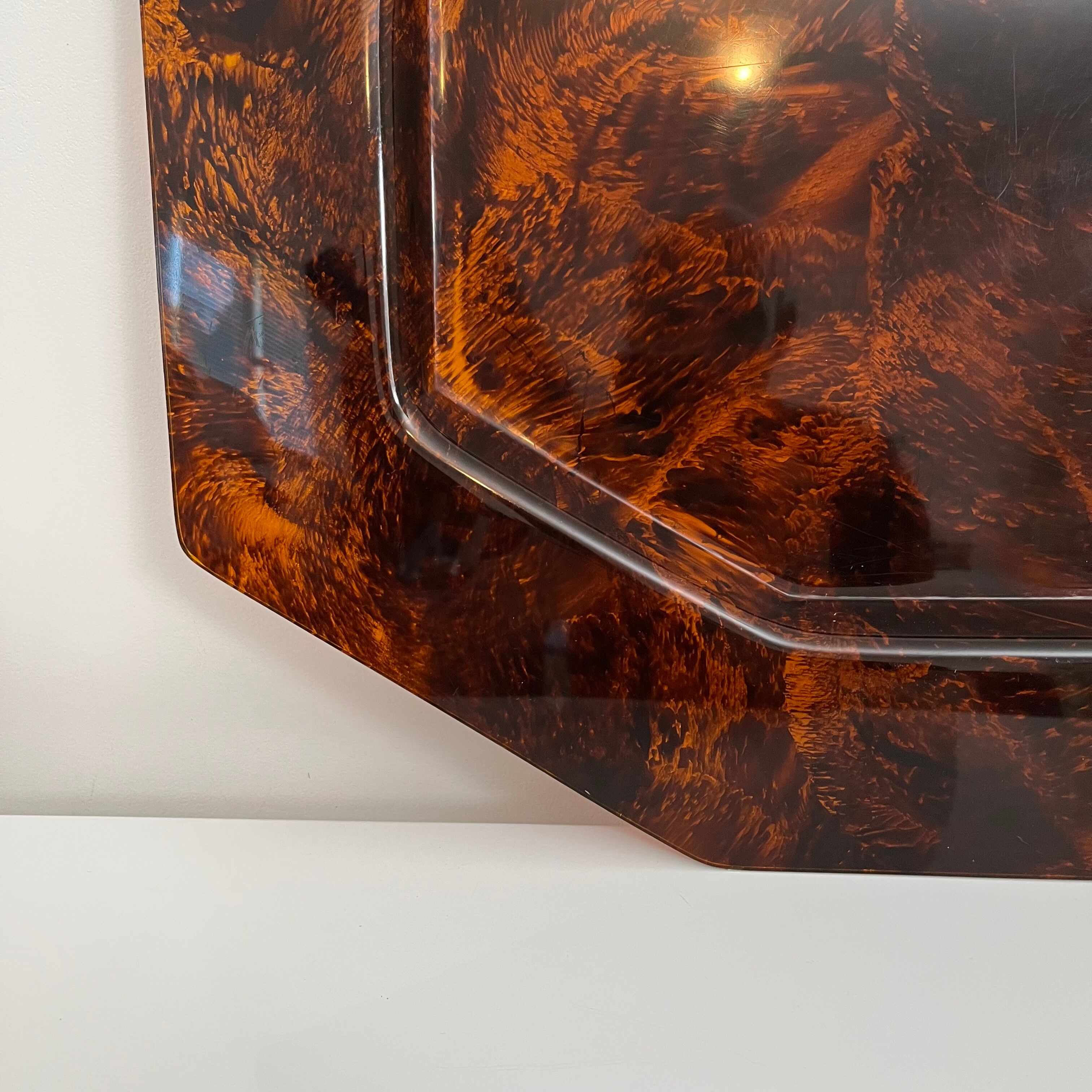 Vintage tortoiseshell hexagonal tortoiseshell serving tray