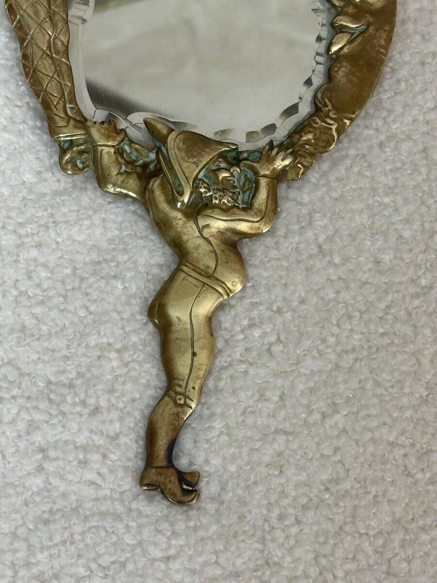 Napoleon III hand mirror in bronze