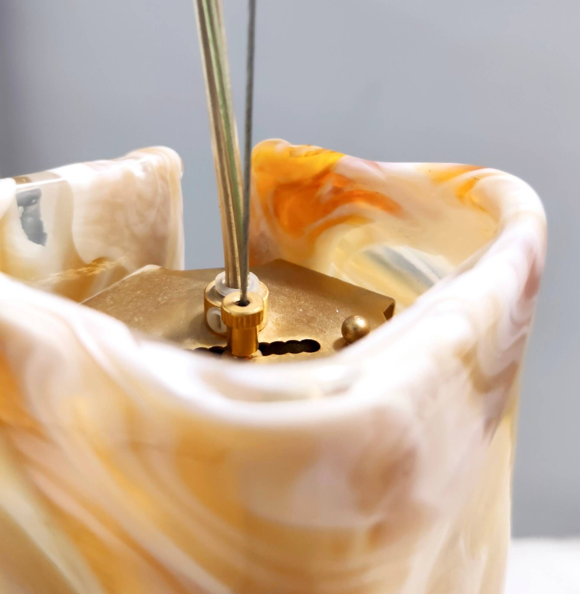 Postmodern Orange Murano Glass and Brass Pendant by La Murrina, Italy, 1980