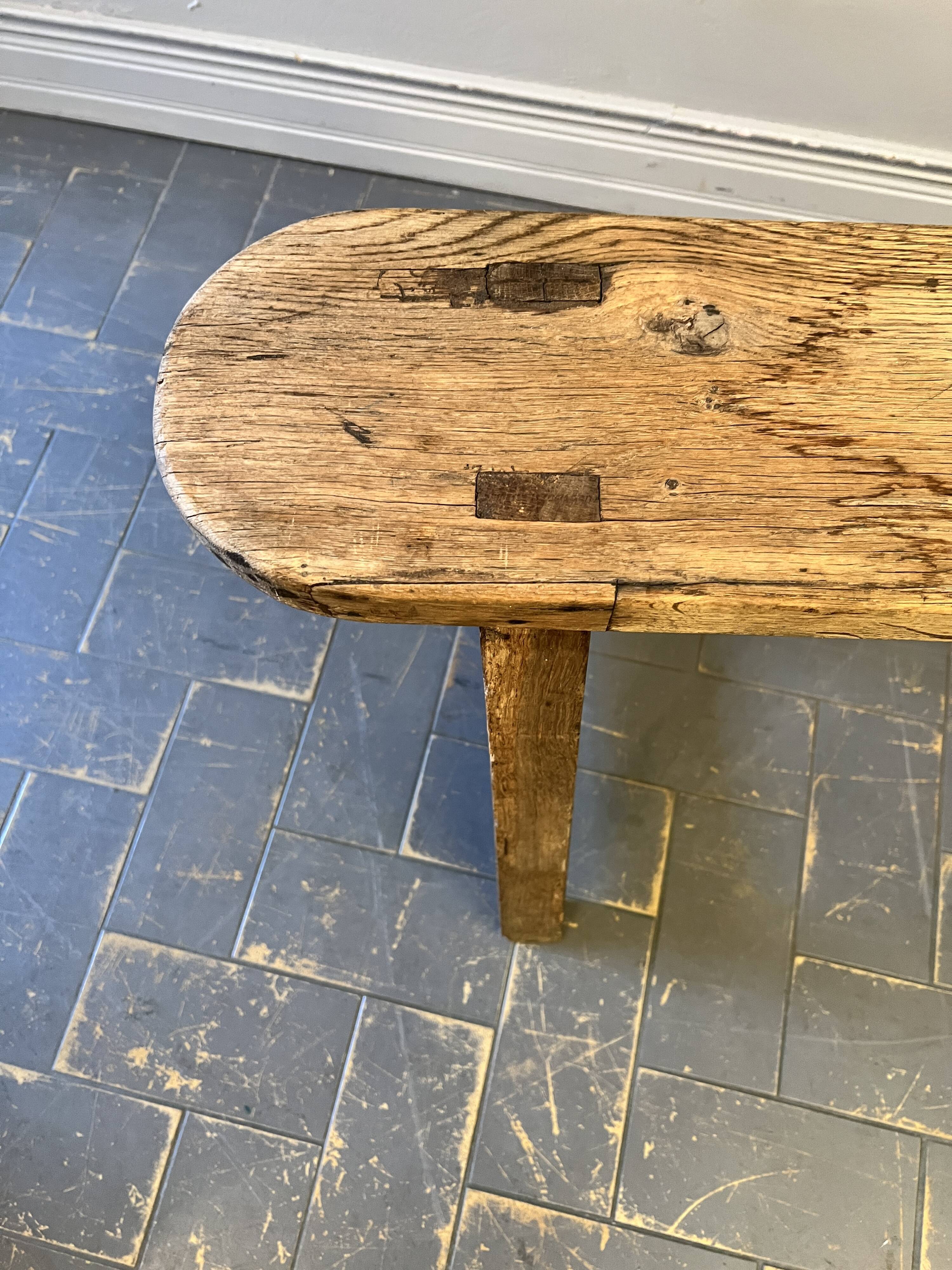 Old raw wood bench 200 cm