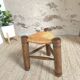 Tabouret bois paille tripode Charles Dudouyt