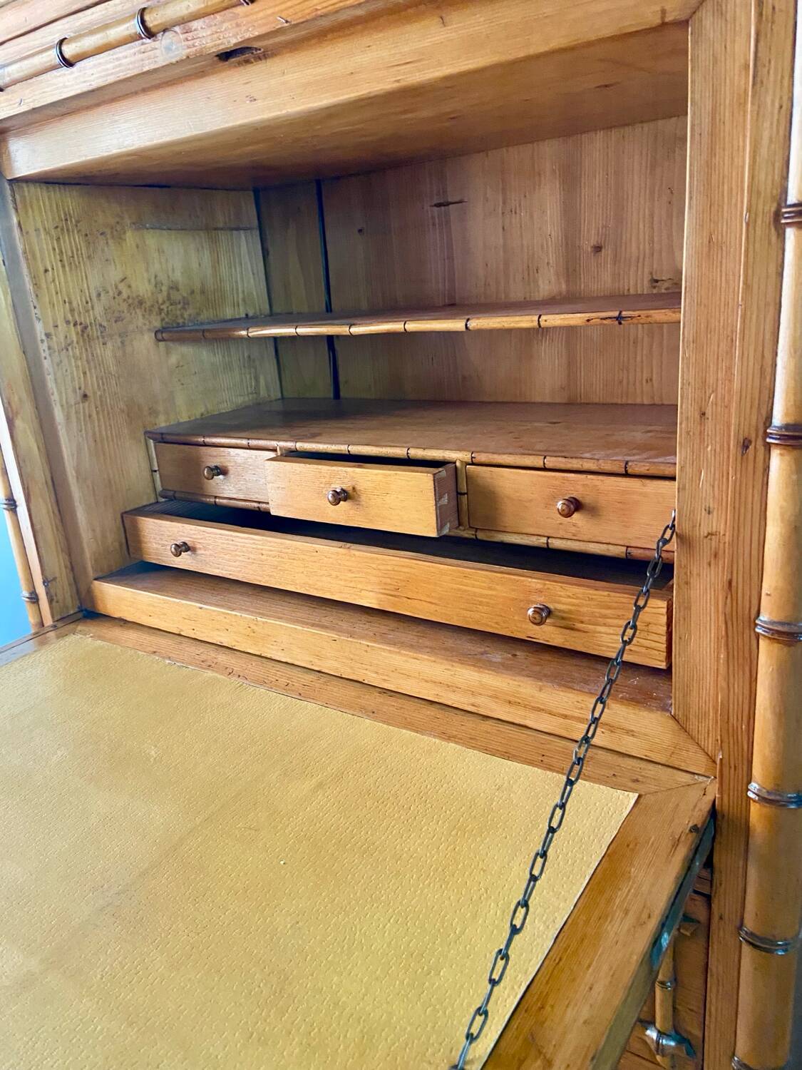 Console secrétaire à abattant Andraux & Blanc 50s