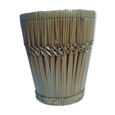 Pot tressé en paille