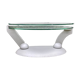 Design coffee table Naos in tempered glass and cast iron.