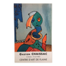 Gaston chaissac, centre d'art de flaine, 1983. affiche originale en couleurs