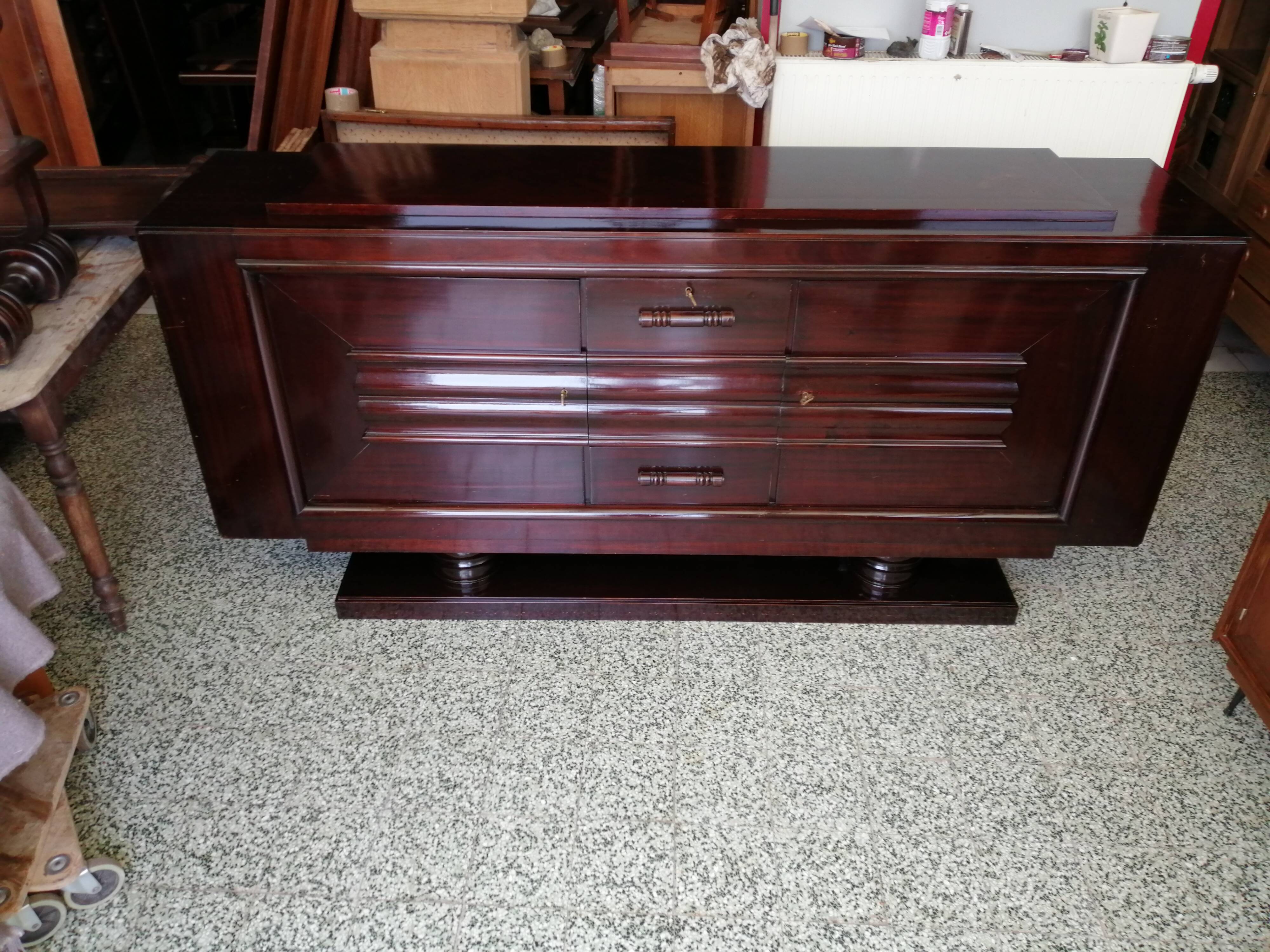 Mahogany buffet by Gaston Poisson, 1925-1930