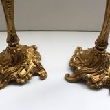 Pairs of Louis XV style gilded bronze candlesticks