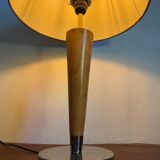 Art Deco table lamp in wood and silver metal