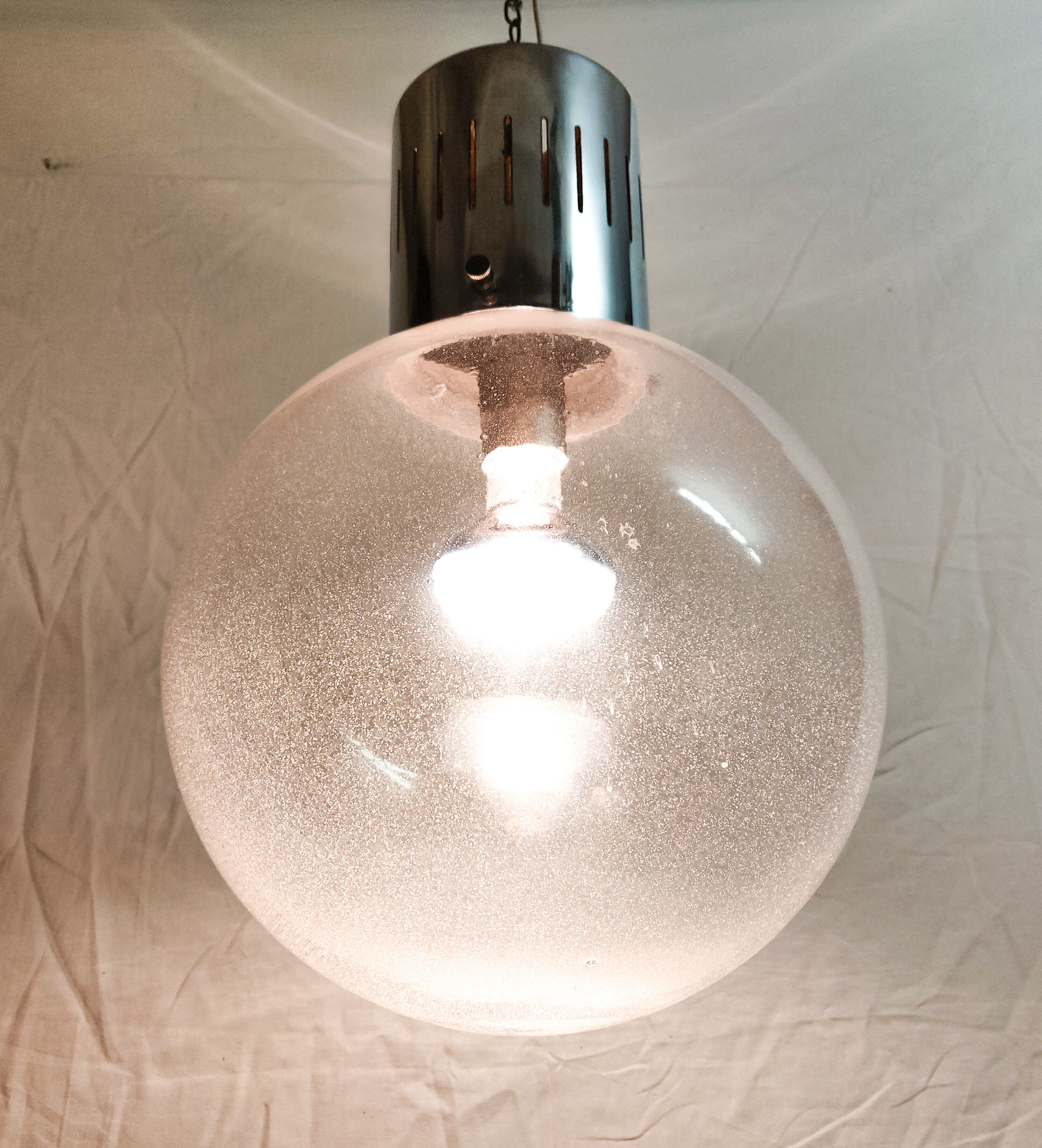 Globe 1970 blown glass bulb hanging