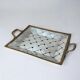 Brutalist centerpiece, Paul Evans style, brass & aluminium, 1970s