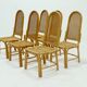 Set of 6 bamboo and webbing dining chairs 1970s