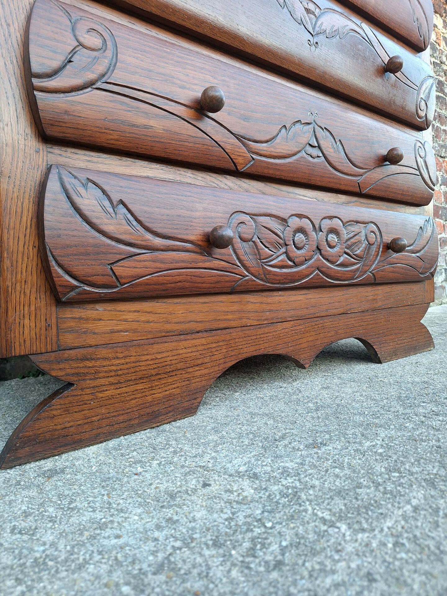Art Deco commode, vintage antique piece with marble top.