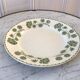 round dish in Digoin Sarreguemines iron clay model "Geranium" green late 19th century