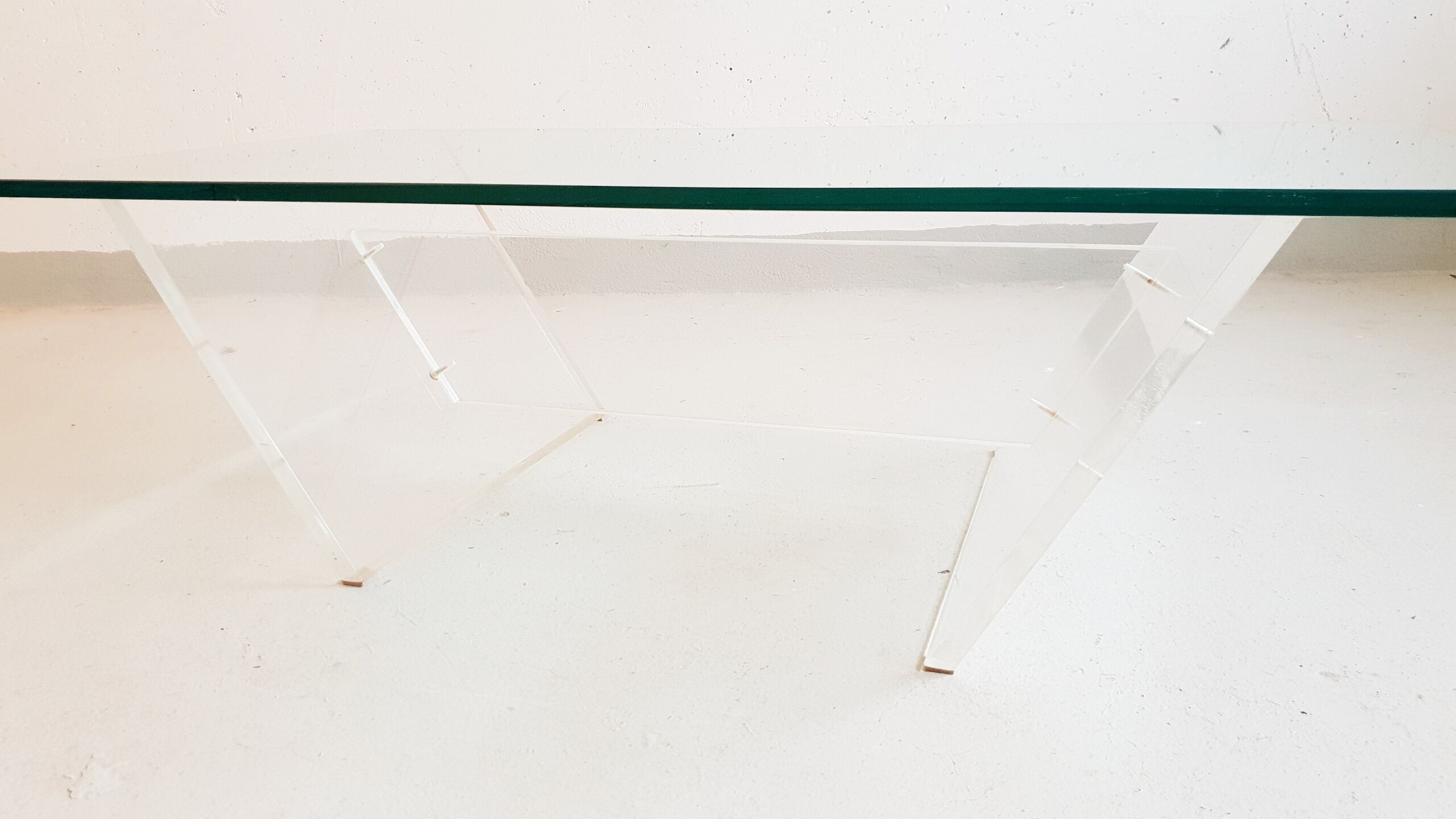 Glass and plexiglass coffee table 1970