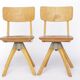 Pair of Vintage Casala Swivel Chairs, 1970s German Industrial Beechwood