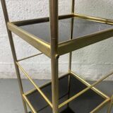 Small rolling trolley in brass and black plastic