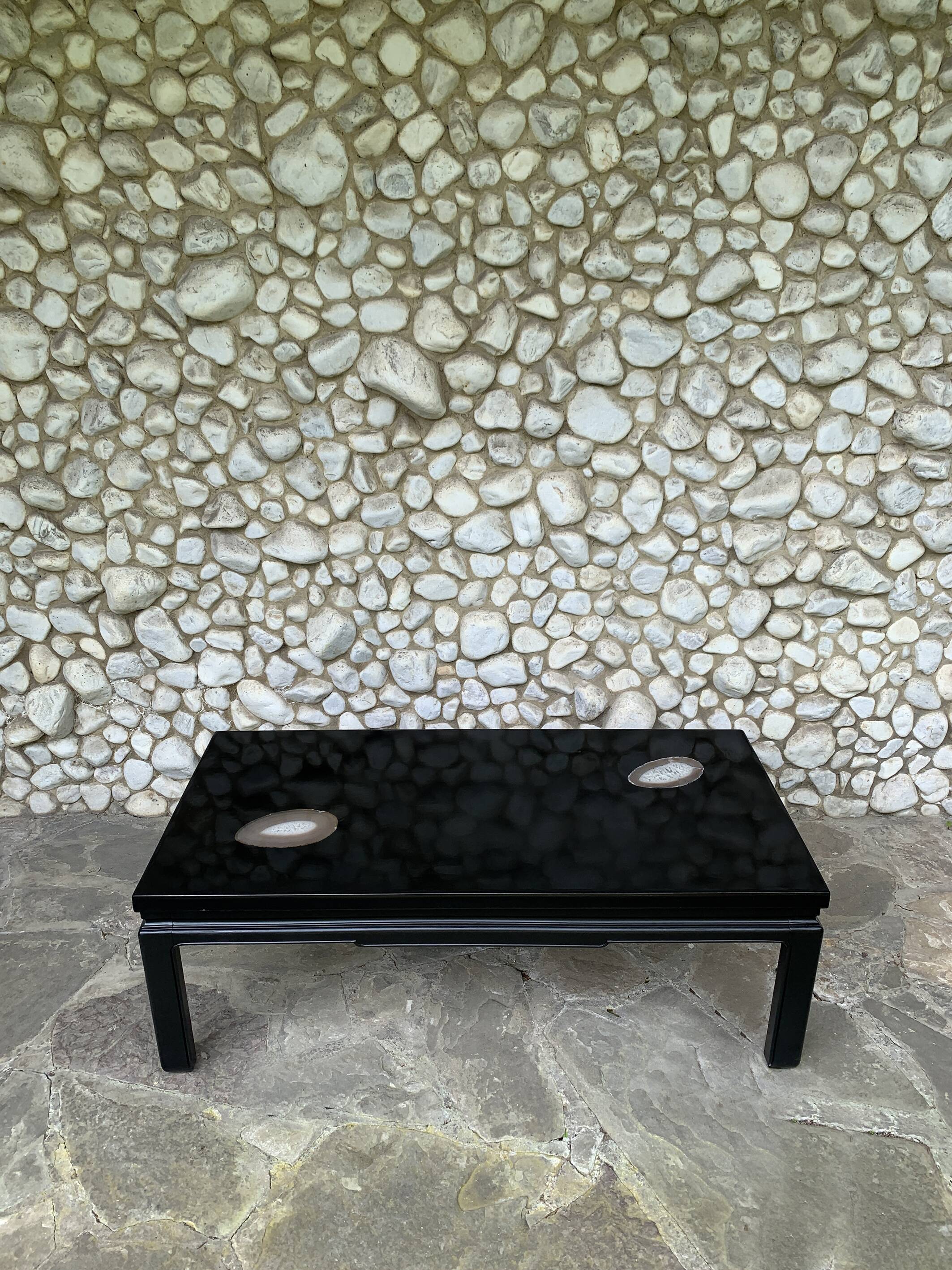 Coffee table inclusion agathes Belgian design 1970