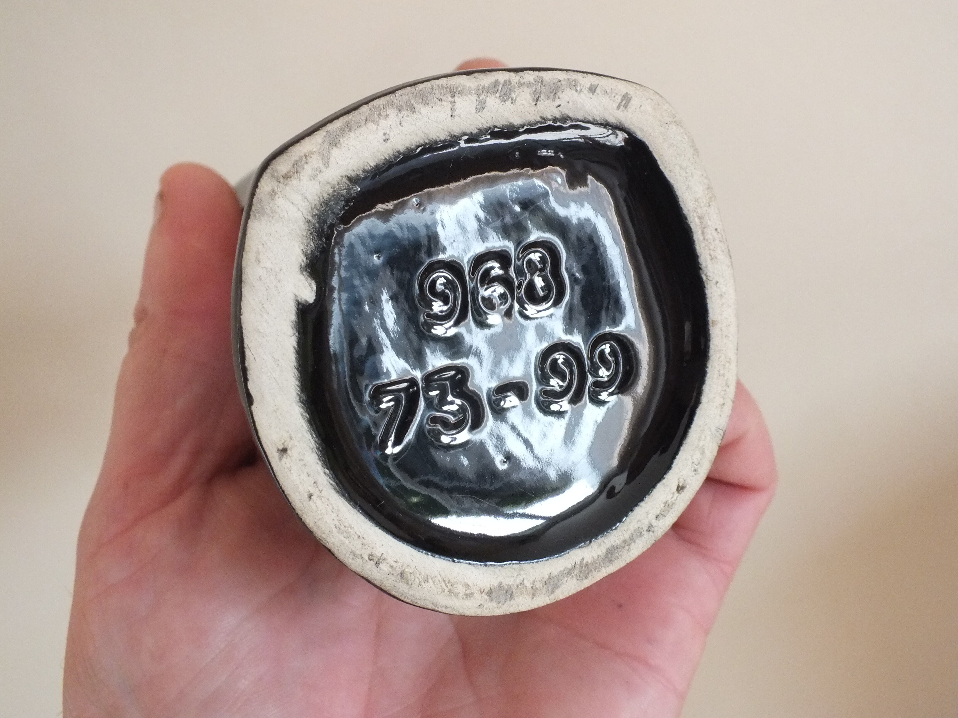 Hand black vintage ring, numbered old